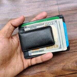 Leather Money Clip, Slim Card Holder, Super Strong Magnet Money Clip